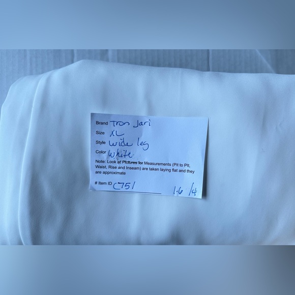 Tronjori Women's High Waist Casual Wide Leg Long Palazzo Pants in white XL - Picture 12 of 14